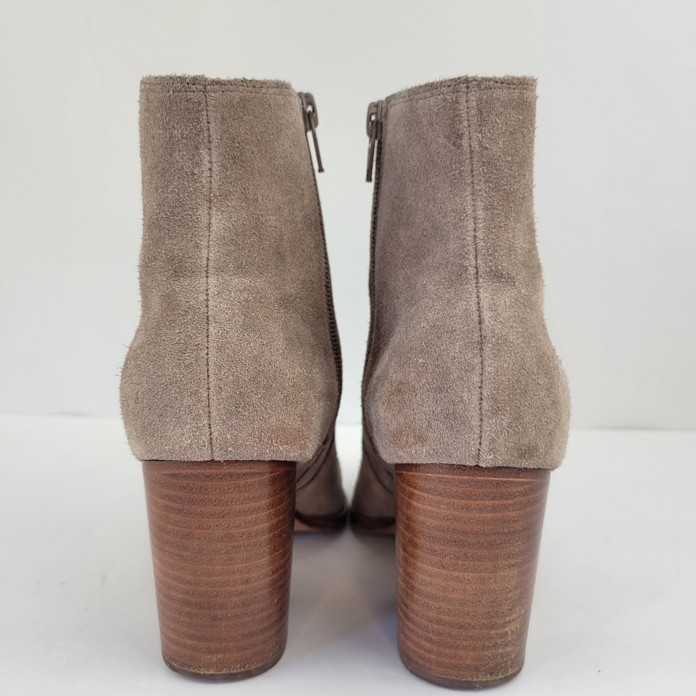 Soludos Emma Heeled Ankle Bootie Taupe Suede Size 6 - Picture 7 of 13
